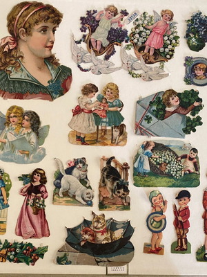 Vintage collection of 25 embossed carved scraps 1930-1940