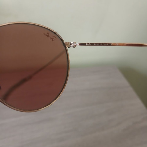 Ray-Ban sunglasses used, pink and gold with scratches