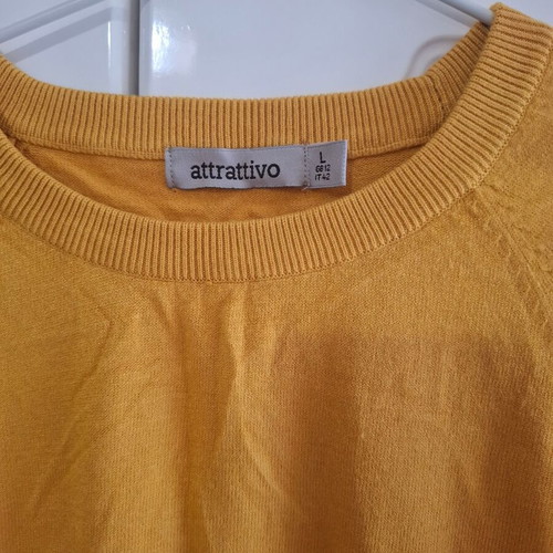 Attrattivo knitted sweater new, mustard color, size M/L