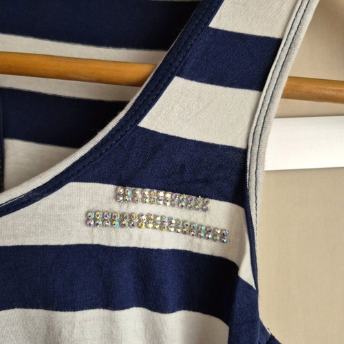 Paranoia maxi dress used navy striped size S