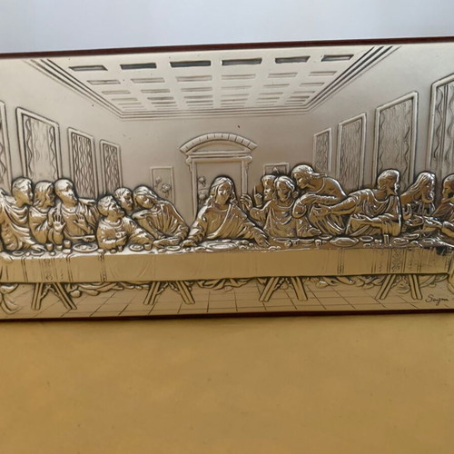 Silver religious icon The Last Supper new