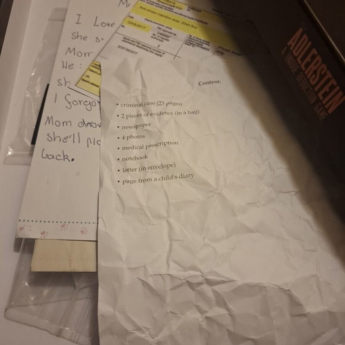 Detective Stories: Fire in Adlerstein board game, unique deduction