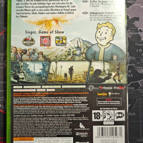 Xbox Fallout 3 used with manual and case