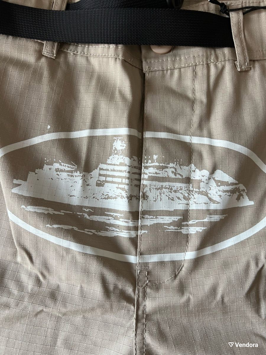 Corteiz Alcatraz Cargo Shorts Beige