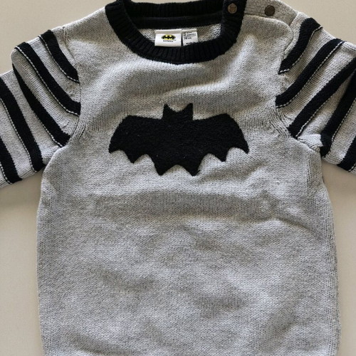 Baby sweater gray black Batman like new for 12-month-old boy