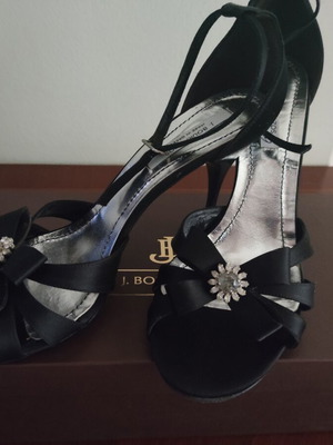 J. Bournazos Satin Evening Heels size 40 like new, black