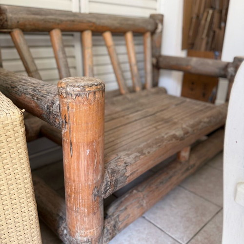 Rustic Wooden Outdoor Sofa used