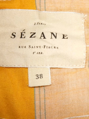 Sézane midi skirt used, cotton, yellow and orange, size 40/42