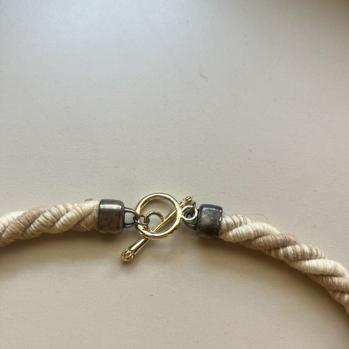 Vintage Choker Necklace Rope with Rhinestone Giraffe, Like New