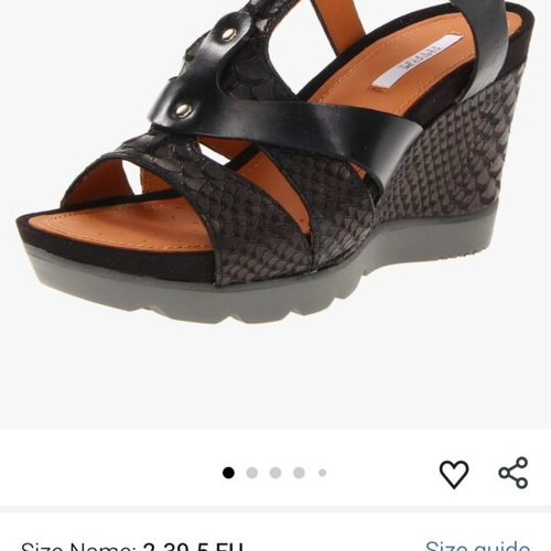 Geox D Sophie A platform sandals like new, size 41, black leather