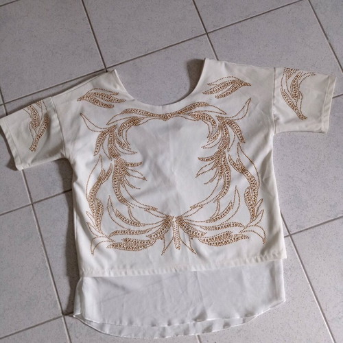 Sweewe blouse white like new with gold details size L