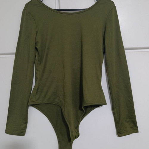 Bodysuit khaki with open back like new, size M
