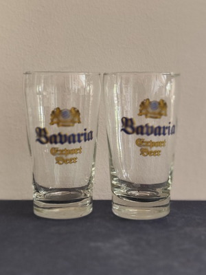 Bavaria beer glasses, pair, ~0.2 l