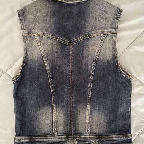 Bershka denim vest like new, size S/M, blue with stretch