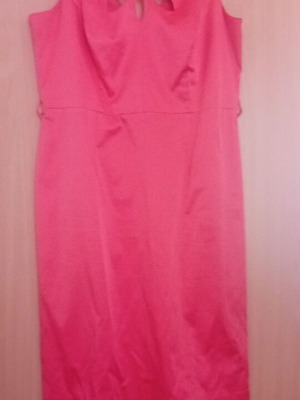 Κοραλί φόρεμα σατέν σαν καινούργιο, μέγεθος L, μέχρι το γόνατο