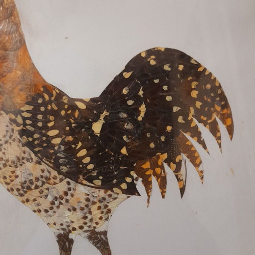 African art painting made with butterfly feathers like new