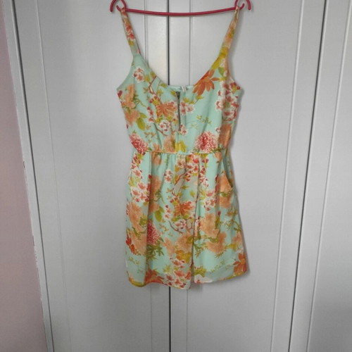 Stradivarius mini floral dress with elastic waist and pockets