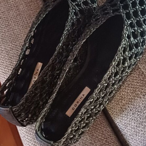 Corina black ballerinas like new, synthetic leather, size 37