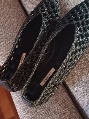 Corina black ballerinas like new, synthetic leather, size 37