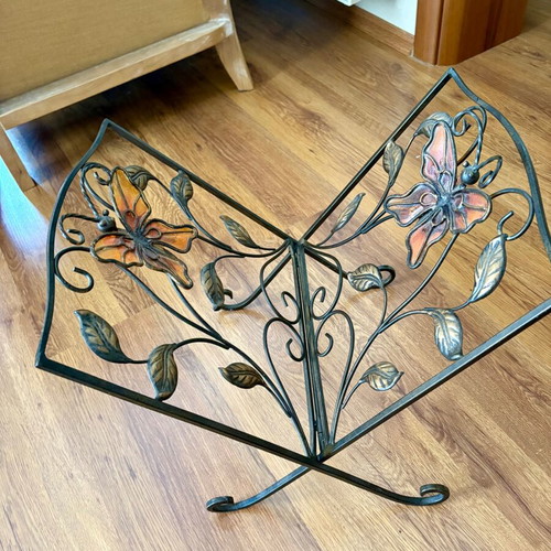 Vintage book stand like new, metal with butterfly decoration
