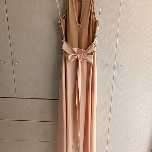 BSB Maxi Occasional Dress like new, beige and pink with fringes