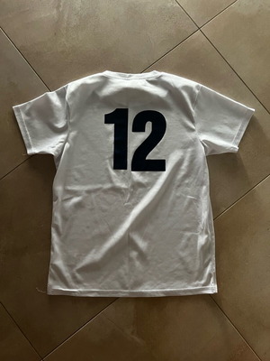Sports shirt like new, size 12, white and blue