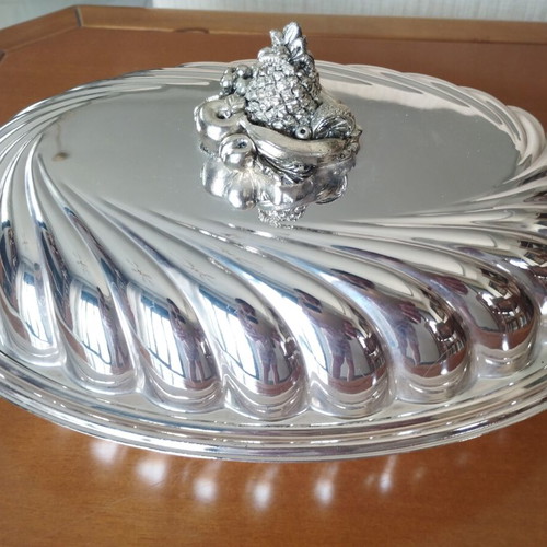 Silver-plated Fruit Bowl Cassetti Firenze 871 FI • Vintage Bell Cloche • 32x23cm • Display Condition