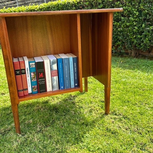Mid-Century Modern desk with built-in bookshelf, Danish design