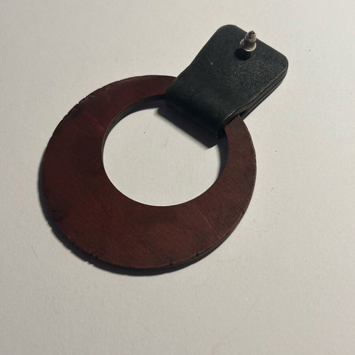 Handmade wood and leather statement mono-earring like new