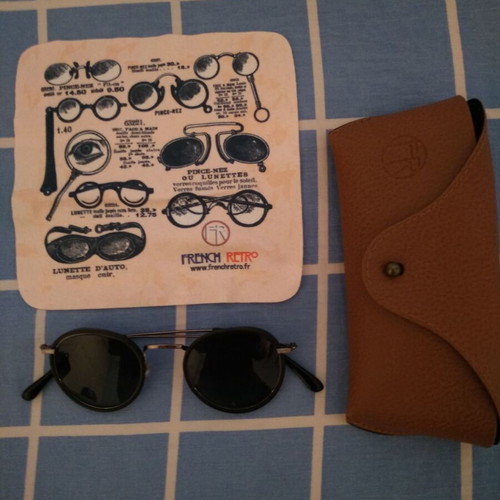 French Retro Marcel G13 sunglasses, black and silver