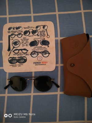 French Retro Marcel G13 sunglasses, black and silver