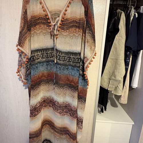 Lucifair women's kaftan like new, beige and brown, size 4XL