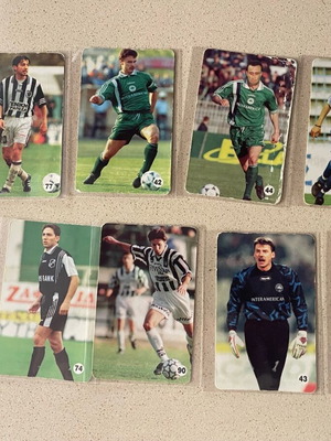 Greek football cards 90s used, Panathinaikos and PAOK