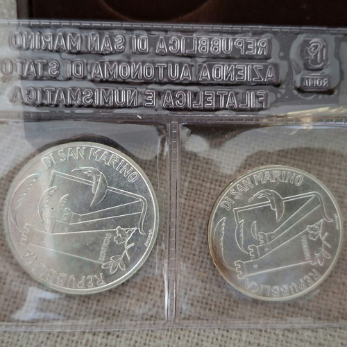 San Marino 1988 Silver Set 500 + 1000 Lire Olympics FDC with Case and COA