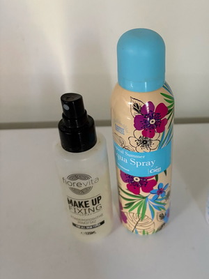 Water spray and setting spray used