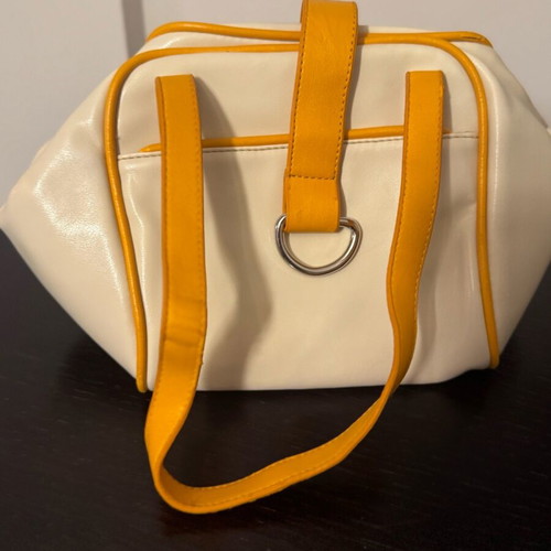 Handheld bag beige and orange colors like new