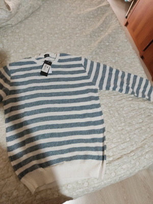 Bardas men's sweater new, size XXL, white and blue