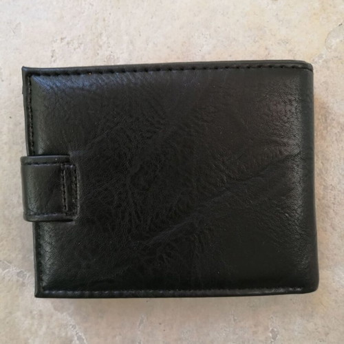 Mcan men's wallet new, black with brown decoration