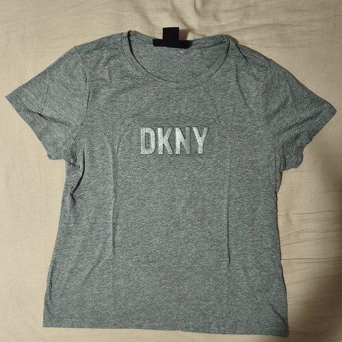 DKNY grey T-shirt with silver logo, like new, size M