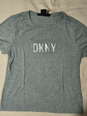 DKNY grey T-shirt with silver logo, like new, size M