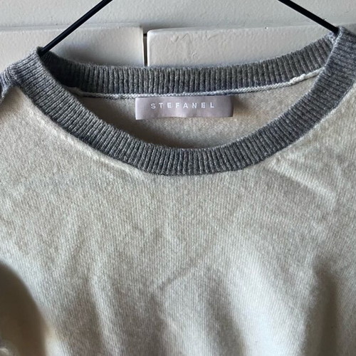 Stefanel wool sweater S/M white-gray like new