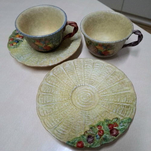 Italian handmade ceramic cups set of 2 new