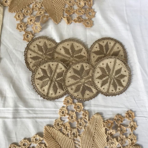 Set of handmade embroidery used, antique