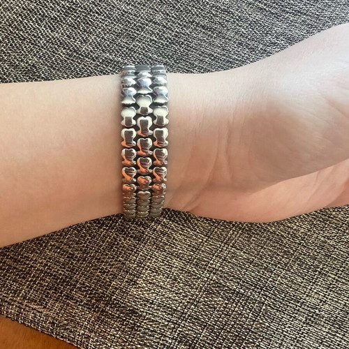 Tous bracelet with bear charms steel, like new, gold color