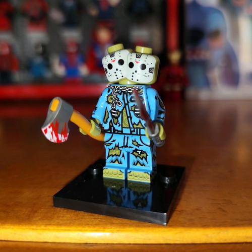 Jason Voorhees (Two Heads) like new with stand, knife and axe