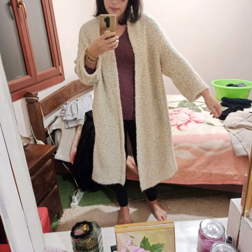 Drykorn Bouclé Wool Coat beige, like new, oversized