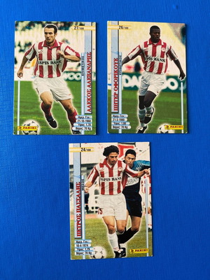 Карти Panini Олимпиакос употребявани, комплект от 3 стикера