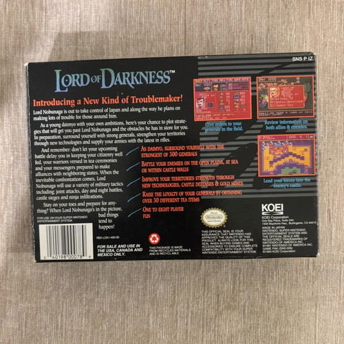 Lord of Darkness Super Nintendo SNES American used complete