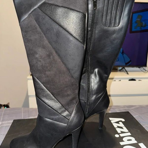Bizzy high heel knee boots, size 38, black