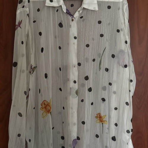 Polka Dot Shirt A Piece Of Me like new, white, one size